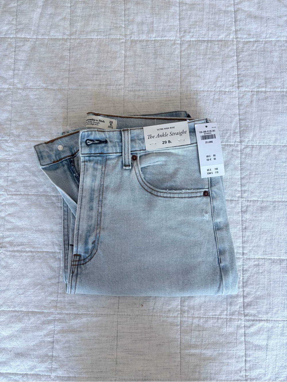 Abercrombie Ultra High Rise Ankle Straight Jeans 29L